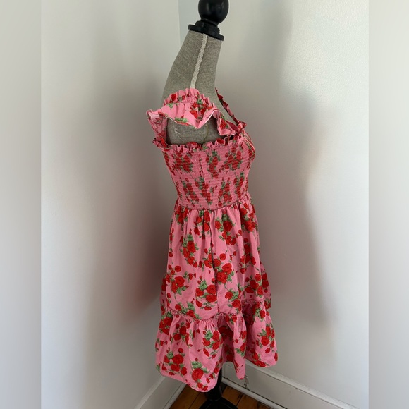 Code X Mode Pink Floral Rose Smocked Ruffle Mini Dress XL - Picture 3 of 9
